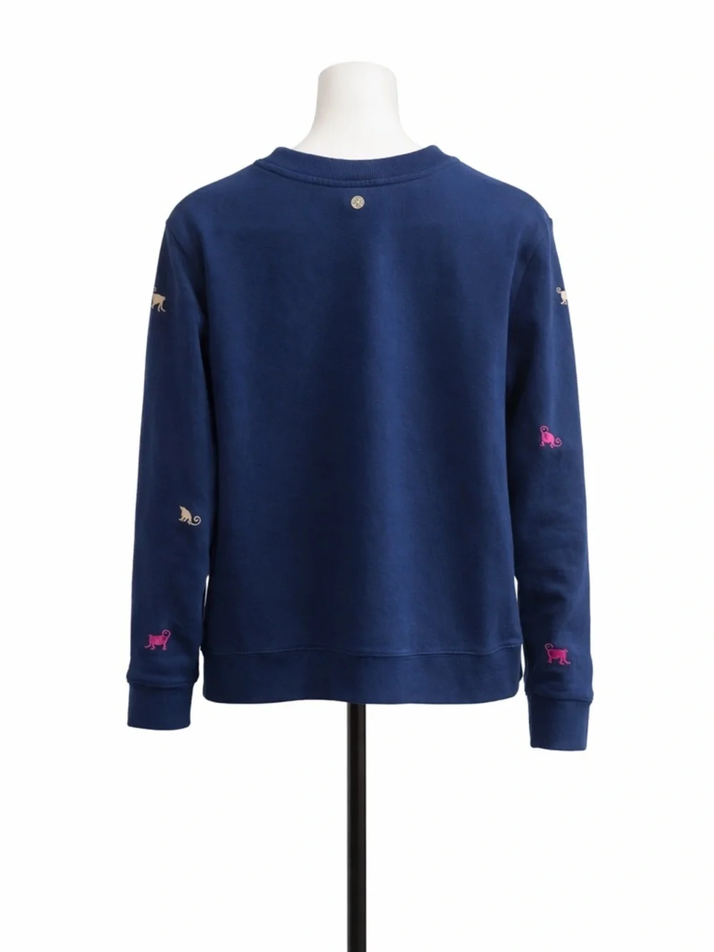 Lilly Pulitzer Rare Print Ballad Monkey Sweatshirt Navy Embroidered Size L